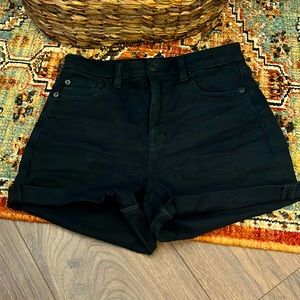 American eagle high waisted stretch black denim short